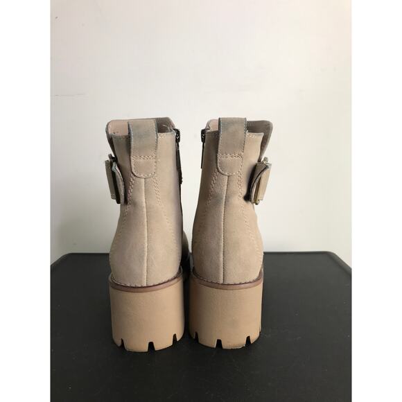 Blondo Booties Womens Size 6M Tan Suede Side Zip Chucky Sole Waterproof - Picture 3 of 8